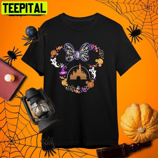 Disney Trick Or Treat Minnie Mouse Halloween Retro Art Unisex T-Shirt