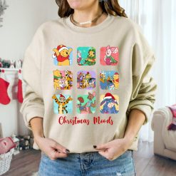 Disney Winnie The Pooh Characters Christmas Moods Sweatshirt