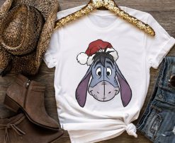 Disney Winnie The Pooh Christmas Eeyore Santa Hat T-Shirt