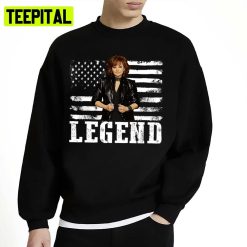 Distressed American Flag Music Legend Reba Mcentire Unisex Sweatshirt