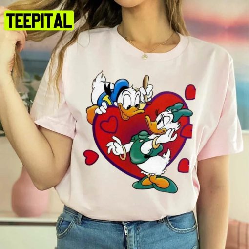 Donald Duck In Love Funny Illustration Unisex Sweatshirt