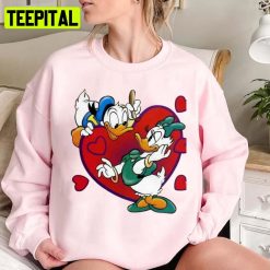 Donald Duck In Love Funny Illustration Unisex Sweatshirt