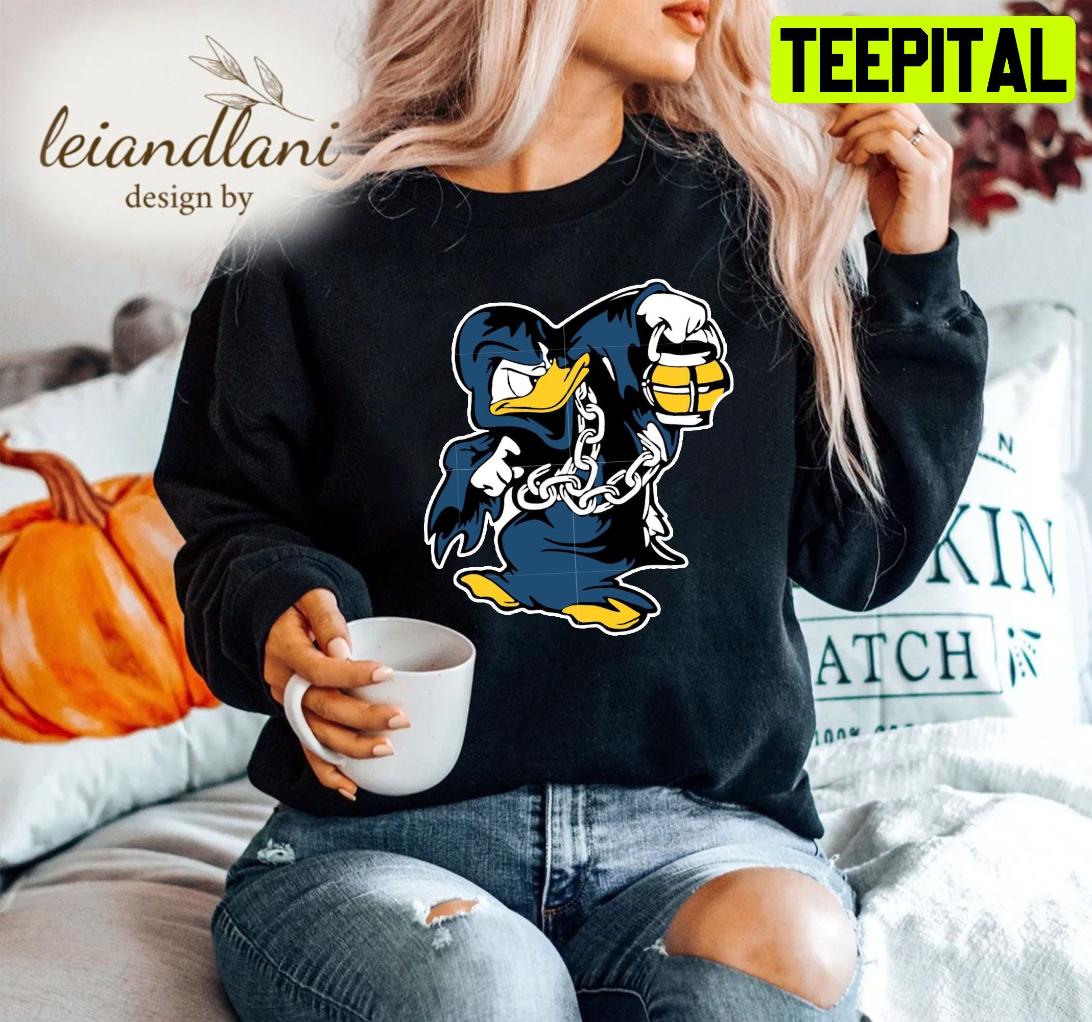 Donald Duck Spooky Donald Duck Donald Duck Cartoon Character Disney Sweatshirt 2181