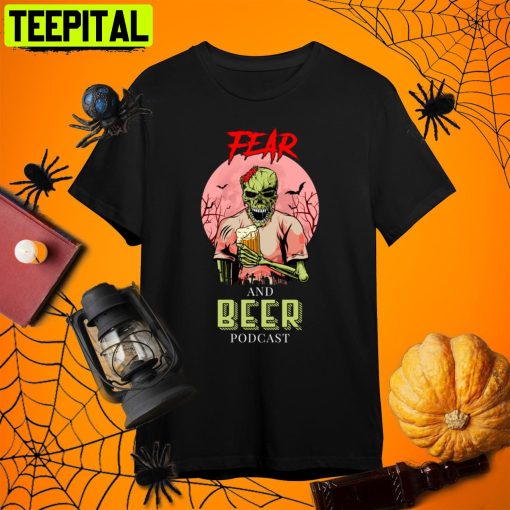 Dying For Fear And Beer Halloween Horror Nights Retro Art Unisex T-Shirt