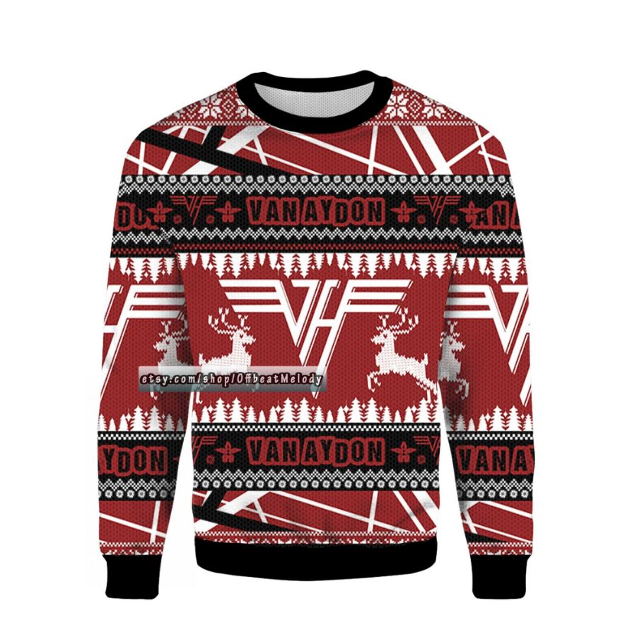 Van Halen Rock Band Members Ugly 3D Christmas Sweater – Teepital