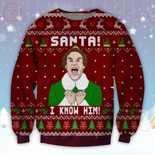 ELF Santa I Know Him Ugly Christmas Sweater