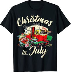 Enjoy Christmas In July Hippie RV Camping Camping Lover T-Shirt