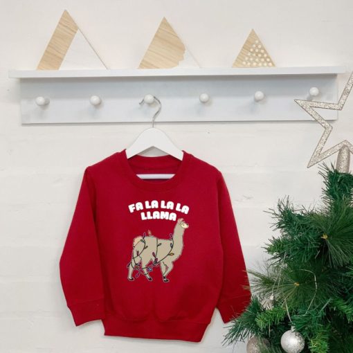 Fa La La La Llama Kids Christmas Sweatshirt