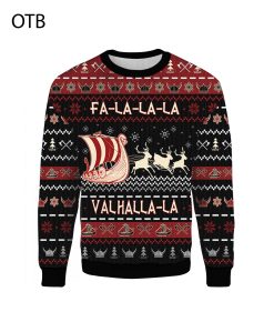 Falalala Valhalla Viking Ugly Xmas 3D Christmas Sweater