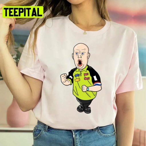 Famous Dart Player Cartoon Drawing Michael Van Gerwen Unisex Sweatshirt