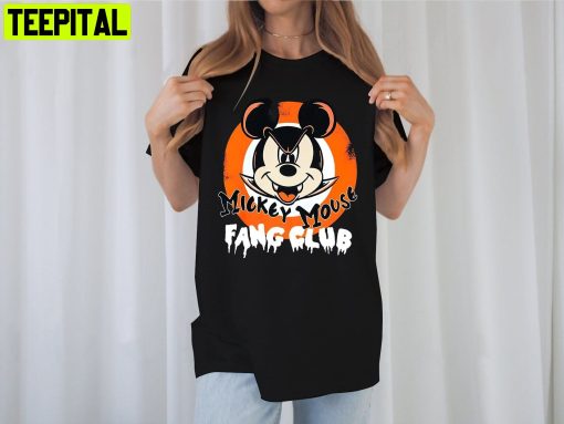 Fang Club Mickey Mickey Mouse Halloween Unisesx T-Shirt