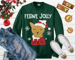 Feline Jolly Funny Cat Pun Ugly Christmas Sweater