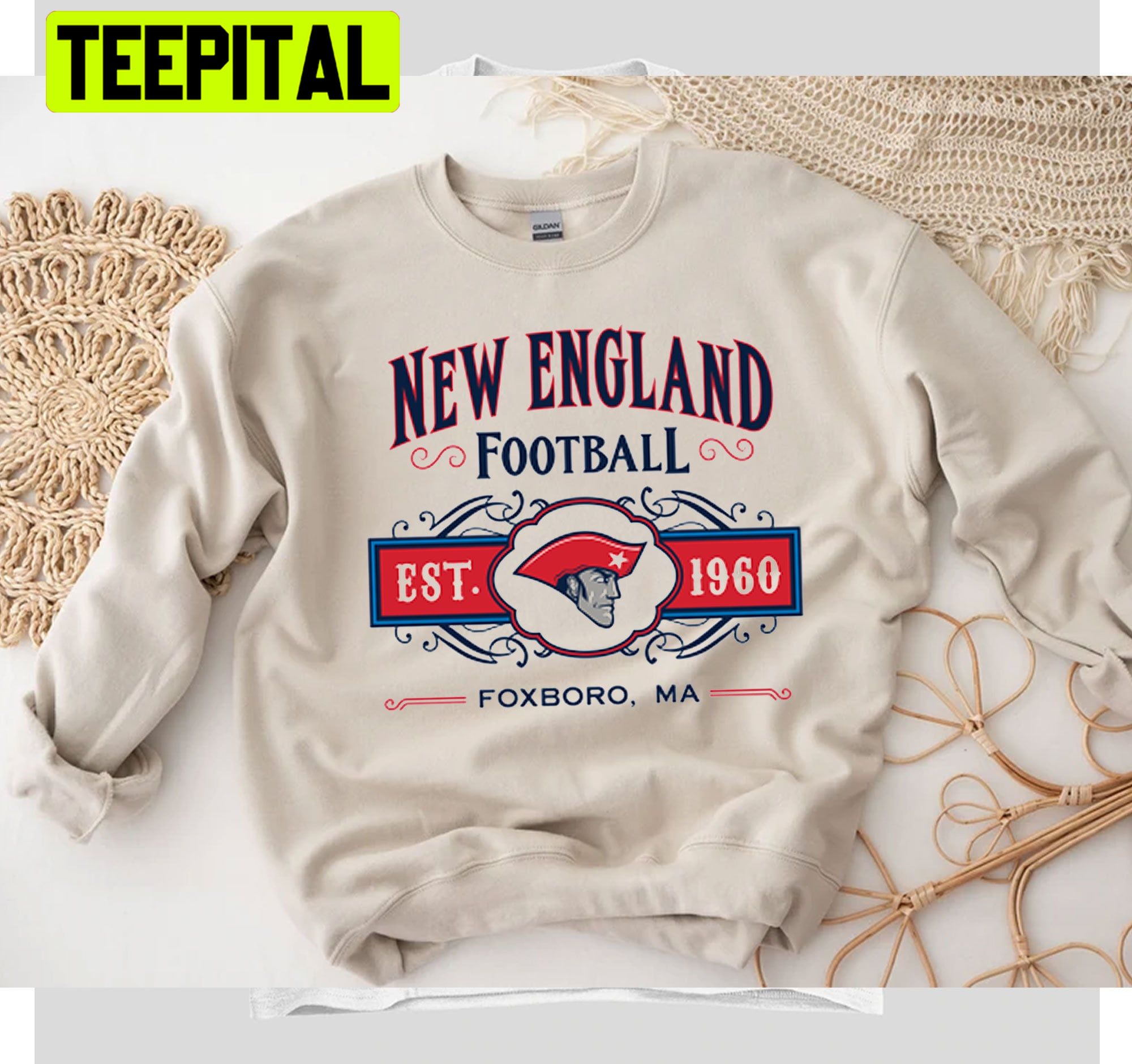 Football Vintage New England Patriots Est 1960 Unisex Sweatshirt