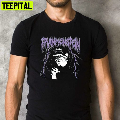 Frankenstein Monster Metal Scary Movie Universal Monsters Retro Design T-Shirt