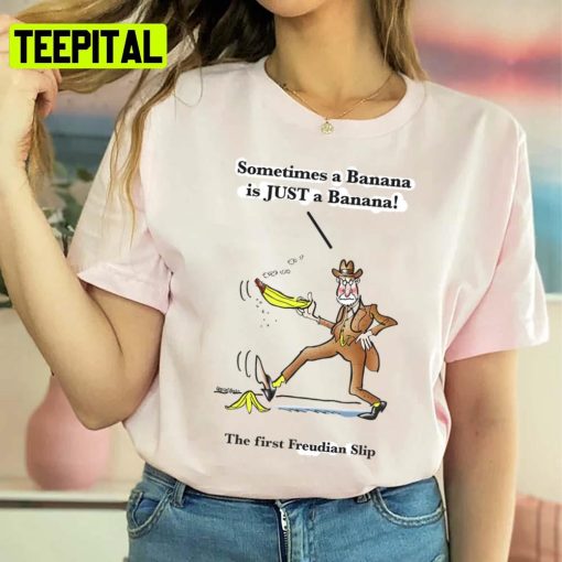 Freudian Slip Meme Banana Slip Cartoon Biden Sigmund Freud Unisex Sweatshirt