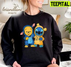 Friends Pooh And Stitch Change Uniform Winnie The Pooh Stitch Disney Sweatshirt