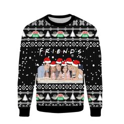 Friends TV Show Santa Characters Merry Christmas Ugly 3D Sweater