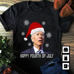 Funny Anti Joe Biden Happy 4th Of July Merry Christmas T-Shirt