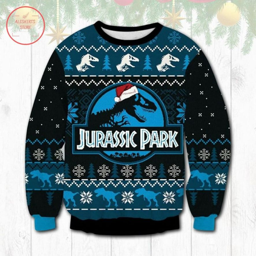 Funny Dinosaur Jurassic Park Ugly Christmas Sweater