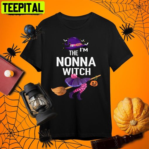 Funny Grandma Halloween I’m The Nonna Witch Retro Art Unisex T-Shirt