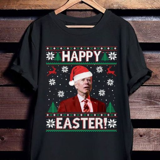 Funny Joe Biden Christmas Happy Easter Ugly Xmas T-Shirt