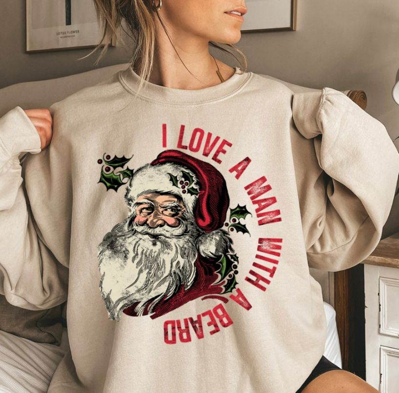 Funny Santa Beard Christmas Sweatshirt