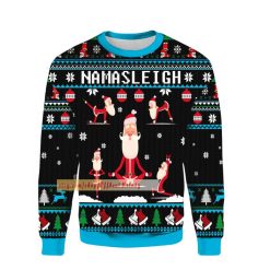 Funny Santa Namasleigh Ugly Xmas Sweater