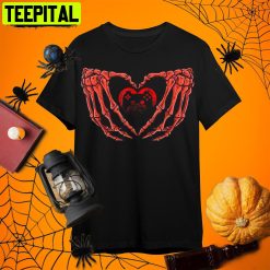 Gamer Halloween Boys Skeleton Hand Heart Gaming Kidsns Retro Art Unisex T-Shirt