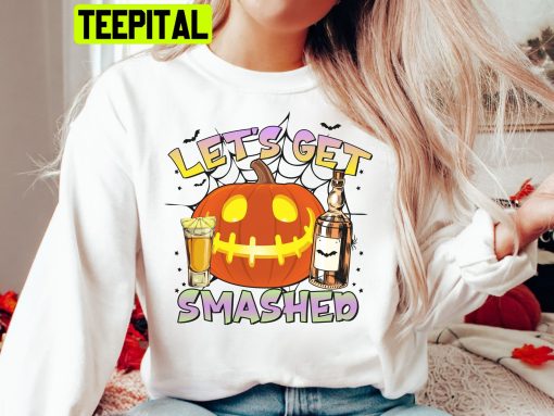 Get Smashed Halloween Ghost Pumpkin Spooky Season Trending Unisex Sweatshirt