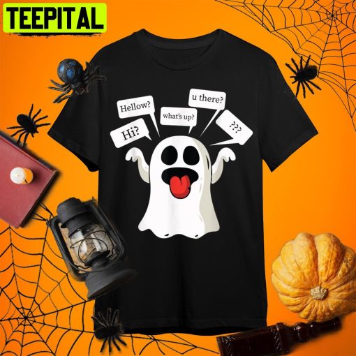 Ghosted Lazy Halloween Costume Funny Ghost Texting Dating Retro Art Unisex T-Shirt