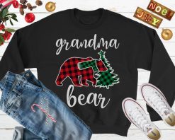 Grandma Bear Buffalo Plaid Ugly Christmas Sweater