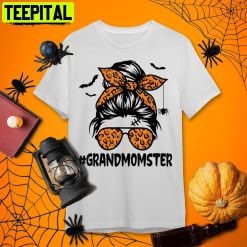 Grandmomster Women Nana Grandma Messy Bun Grandma Halloween Retro Art Unisex T-Shirt