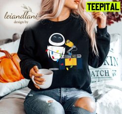 Graphic Couple Wall E And Eve Pixar Christmas Sweatshirt