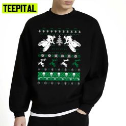 Green Pattern Merry Motobiker Motorcycle Braaap Ugly Christmas Unisex Sweatshirt