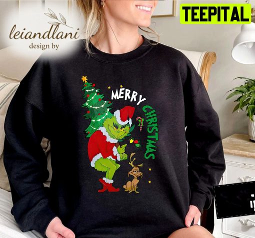 Grinch And Max Grinch Sweater Grinch Steal Tree Grinch Merry Grinchmas Christmas Sweatshirt