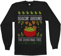 Guacin’ Around The Christmas Tree Men’s Long Sleeve Sweater