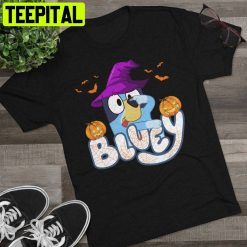 Halloween Bluey Witch Hat Horror Night Trending Unisex T-Shirt