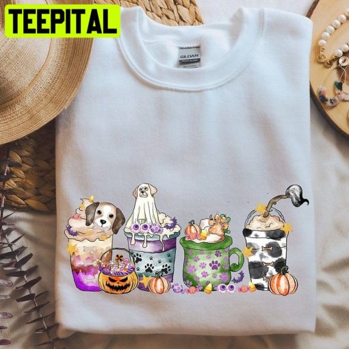 Halloween Coffee Dog Trending Unisex T-Shirt
