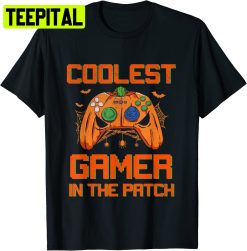 Halloween Coolest Gamer In The Patch Pumpkin Trending Unisex Shirt