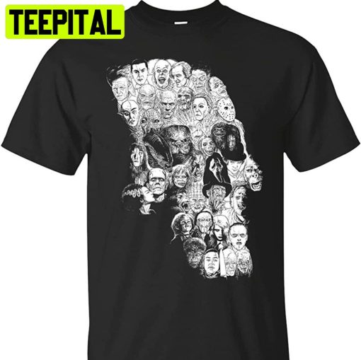 Halloween Horror Skull Michael Myers Jason Chucky Freddy It Trending Unisex T-Shirt