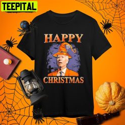 Halloween Joe Biden Witch Hat Happy Christmas Halloween Retro Art Unisex T-Shirt