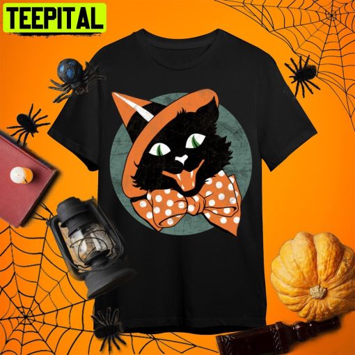 Halloween Spooky Black Cat Disneyland Halloween Retro Art Unisex T-Shirt