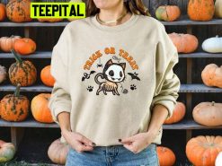 Halloween Trick Or Treat Cat Skeleton Trending Unisex Shirt