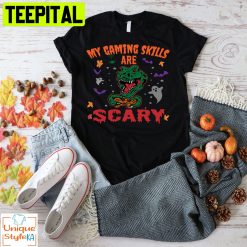 Halloweenmy Gaming Skills Are Scary T-Rex Trending Unisex Shirt