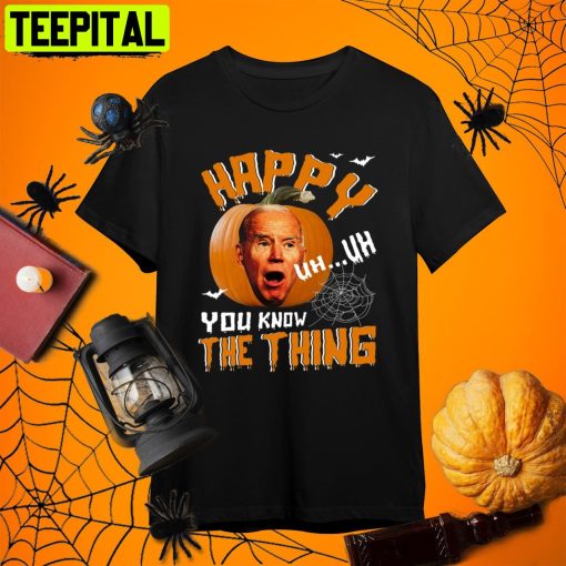 Happy Know The Thing Confused Biden Pumpkin Joe Biden Halloween T Retro Art Unisex T-Shirt