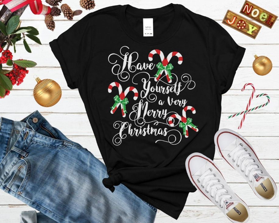 Have Yourself A Merry Christmas Candy Cane Shirt – Teepital – Everyday ...