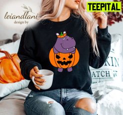 Hippopotamus Pumpkin Body Trip Retro Halloween Sweatshirt