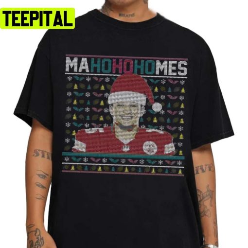 Ho Ho Ho Patrick Mahomes Ii Ugly Christmas Kansas City Chiefs Unisex T-Shirt