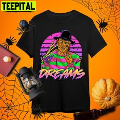 Horror Character Synth Dreams Freddy Krueger Retro Art Unisex T-Shirt