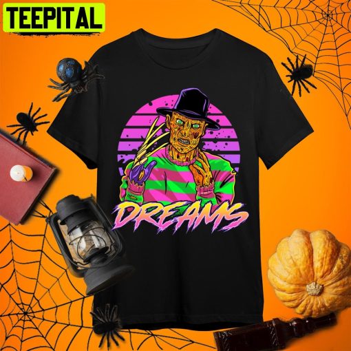 Horror Character Synth Dreams Freddy Krueger Retro Art Unisex T-Shirt